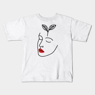 Floral Face: Nature's Elegance Kids T-Shirt